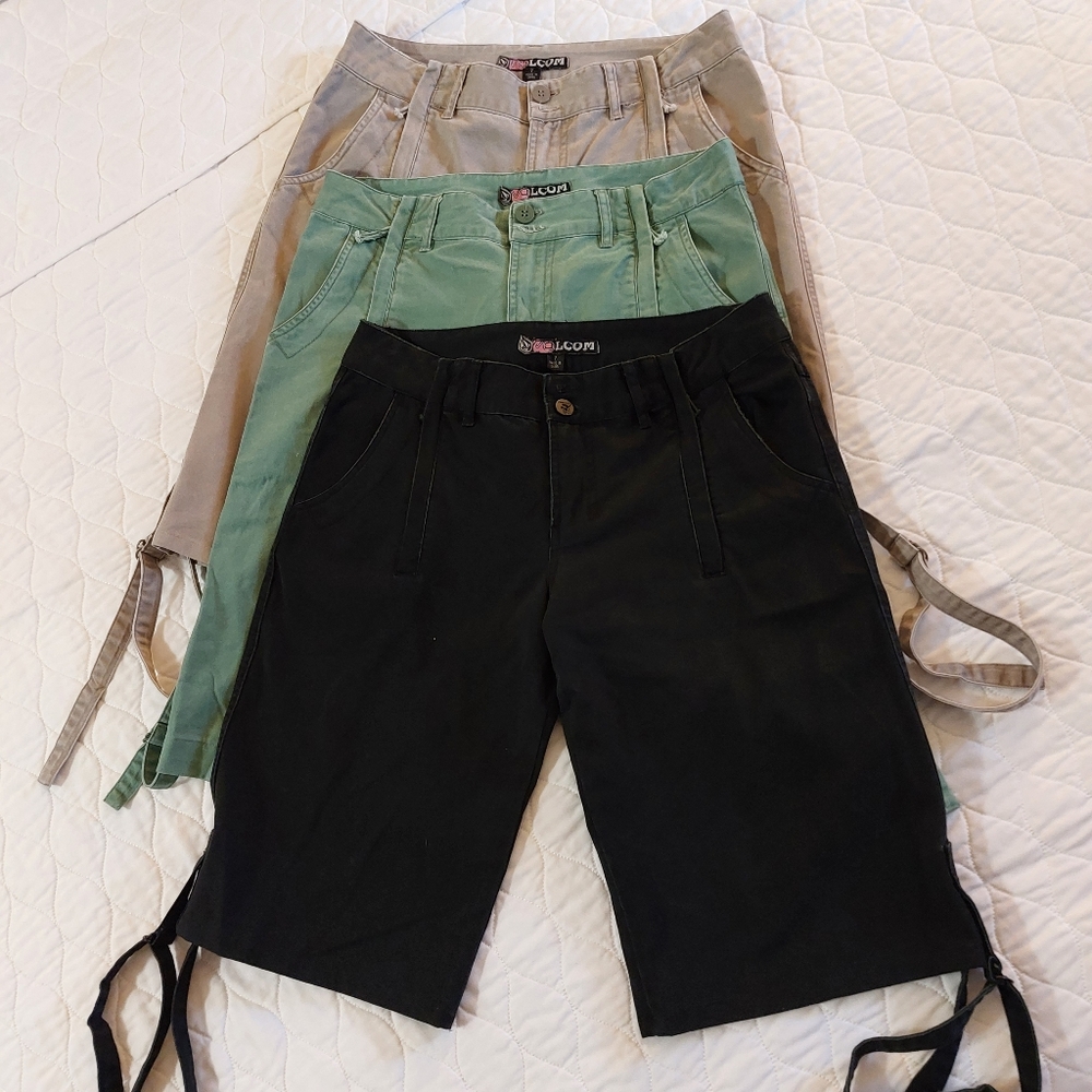 Volcom Bundle 3 Pairs Y2k Longer Shorts - image 1